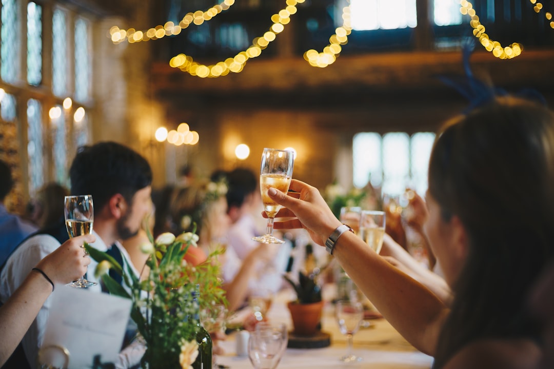 Elegant wedding reception with guests celebrating in 2026