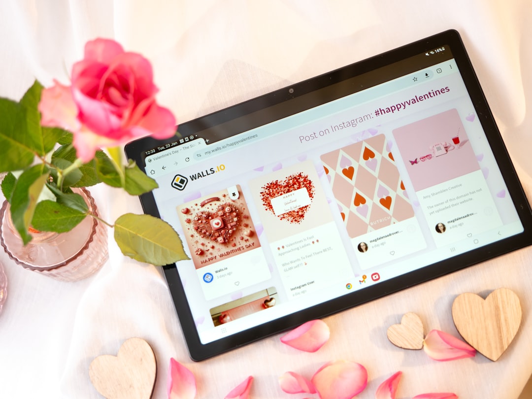 Wedding website template displayed on a computer screen